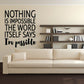 Inspirational wall decal with quote "Nothing is impossible" and "I'm possible"