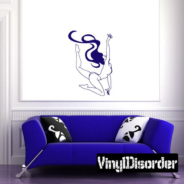 Image of Nude Dancer with Flowing Hair Decal