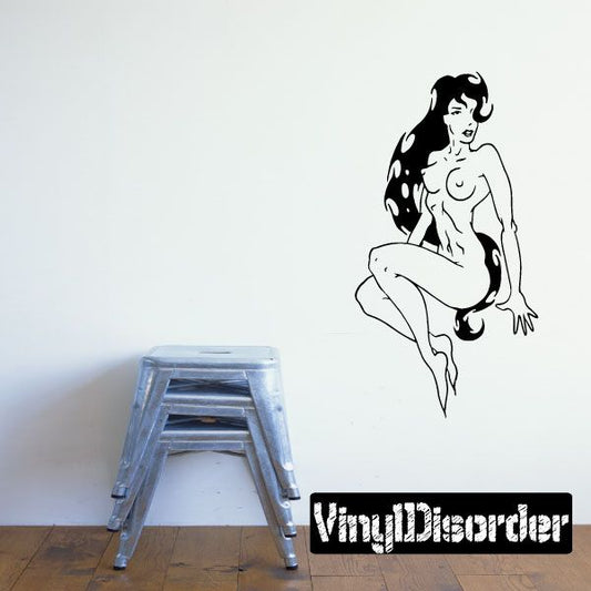 Image of Nude Woman with Tribal Hair Decal