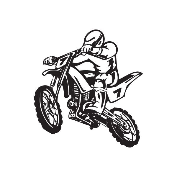 Image of Number 7 Dirt Bike Decal