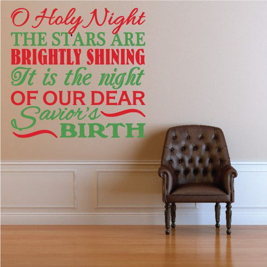 Image of O Holy Night Typography Printed Decal