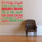 Christmas typography wall decal: 'O Holy Night' bright stars wording