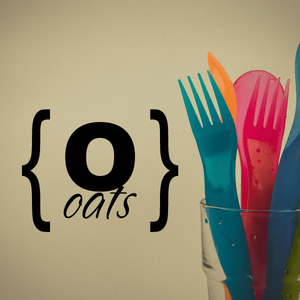 Black 'oats' wall decal with curly braces