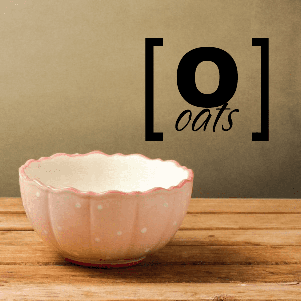 Oats decal with bracketed [O] and cursive oats text