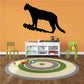 Black cougar decal silhouette with alert standing pose