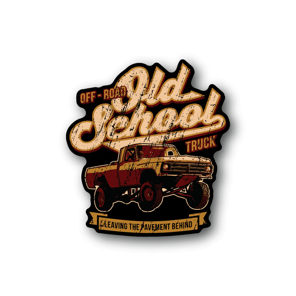 Off-road old school truck vinyl sticker with vintage lettering and graphic