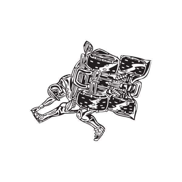 Offroad ATV vinyl wall decal featuring a black line-art all-terrain vehicle