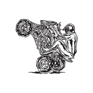 ATV wall decal vinyl sticker showing a black outlined quad bike at an angle