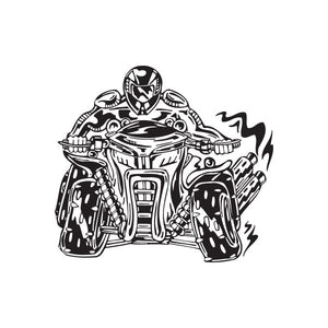 ATV wall decal with black quad bike and rider graphic