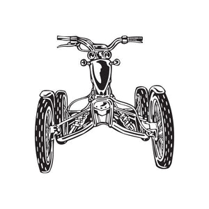 Offroad ATV wall decal showing a black-outlined quad bike front view with handlebars