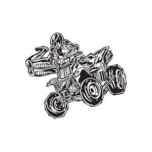 Black line-art offroad ATV vinyl wall decal