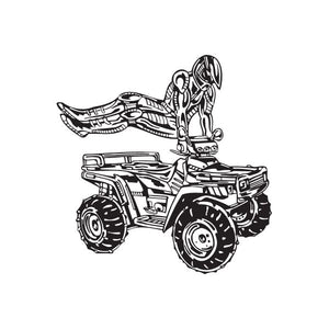 Offroad ATV wall decal in black with detailed vehicle outline