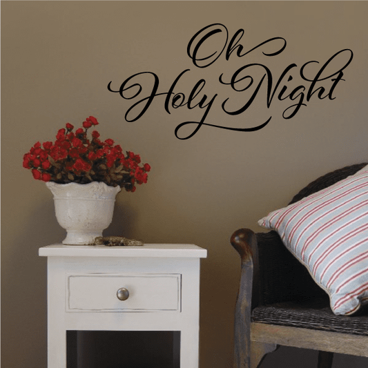 Image of Oh Holy Night Script Quote Decal