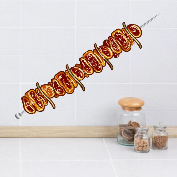 Oktoberfest vinyl wall decal with stylized orange and brown lettering