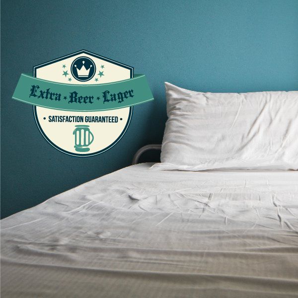 Oktoberfest beer lager wall decal with crown emblem and banner text