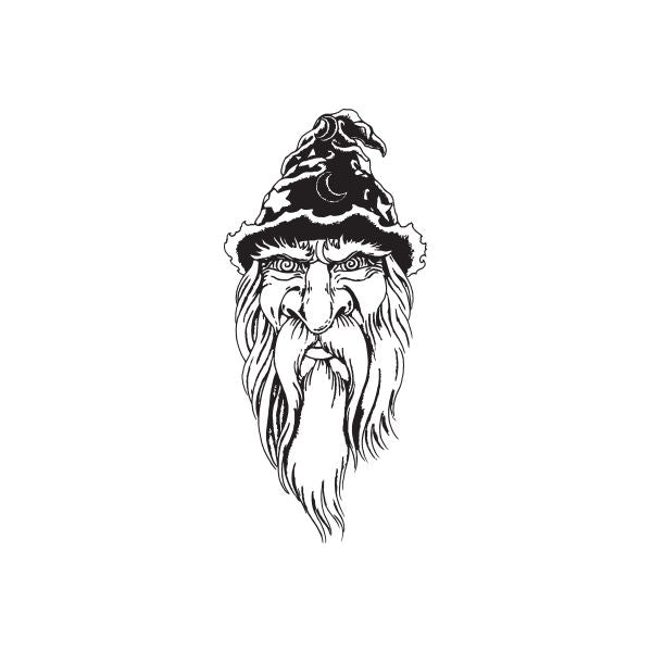 Image of Old Bearded Wizard Head Decal