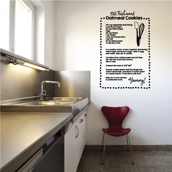 Image of Old Fashioned Oatmeal Cookies Recipe Wall Decal