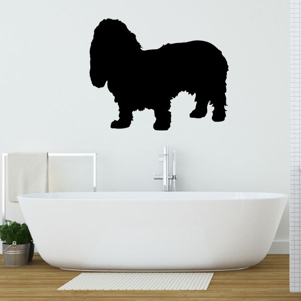 Black dog silhouette wall decal with standing posture