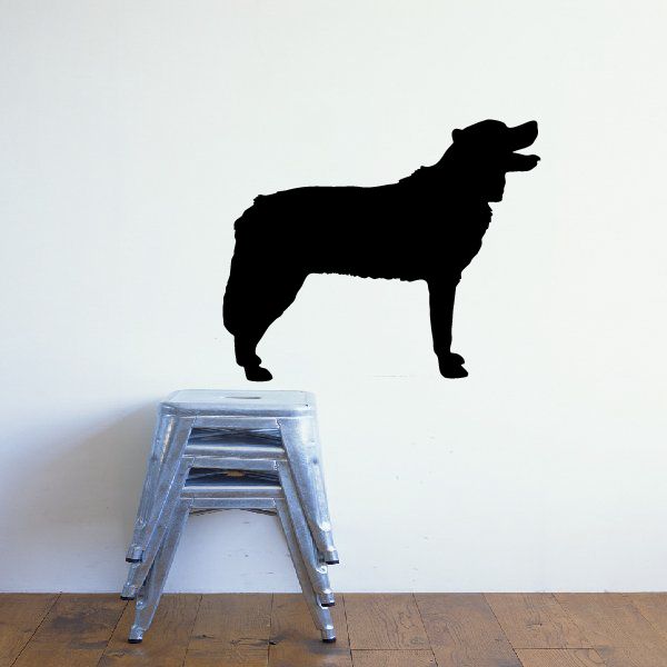 Ollie dog decal with black standing dog silhouette