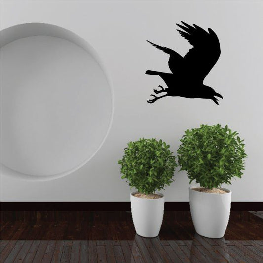 Image of Ominous Flying Raven Silhouette Decal