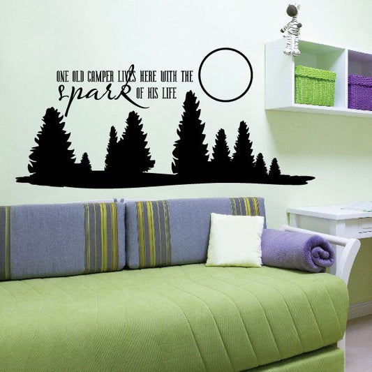 Image of On old camper lives here with the spark of his life Wall Decal