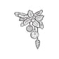 Holly ornaments wall decal with leaf and berry sprig outline