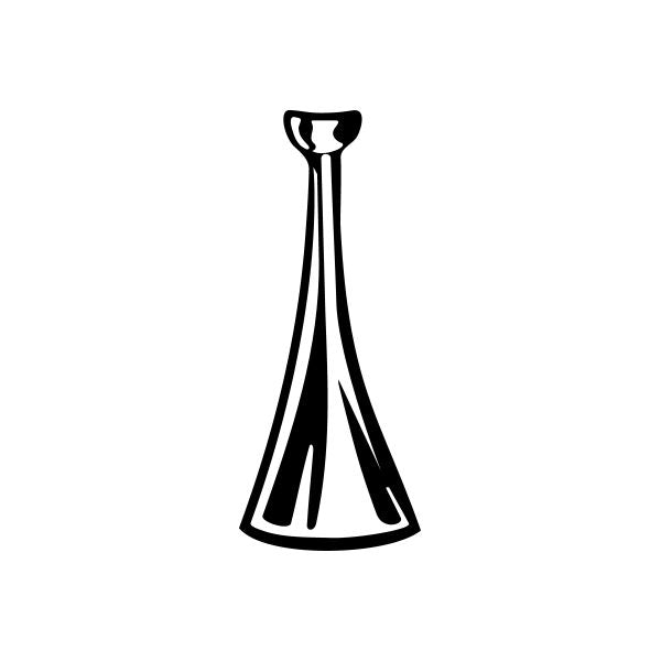 Firemen horn decal with black outline trumpet shape