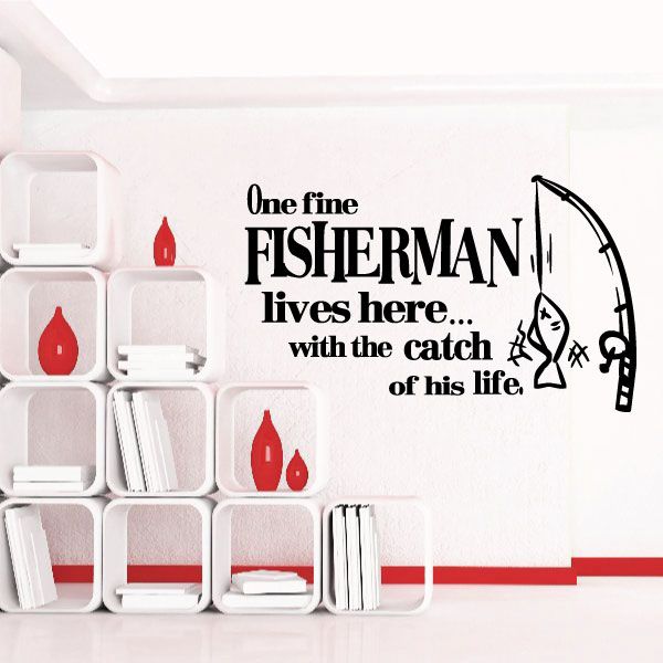 Image of One Fisherman lives here Wall Decal