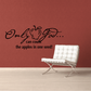 Wall decal with “Only God…” lettering, small apple icon, and text underneath
