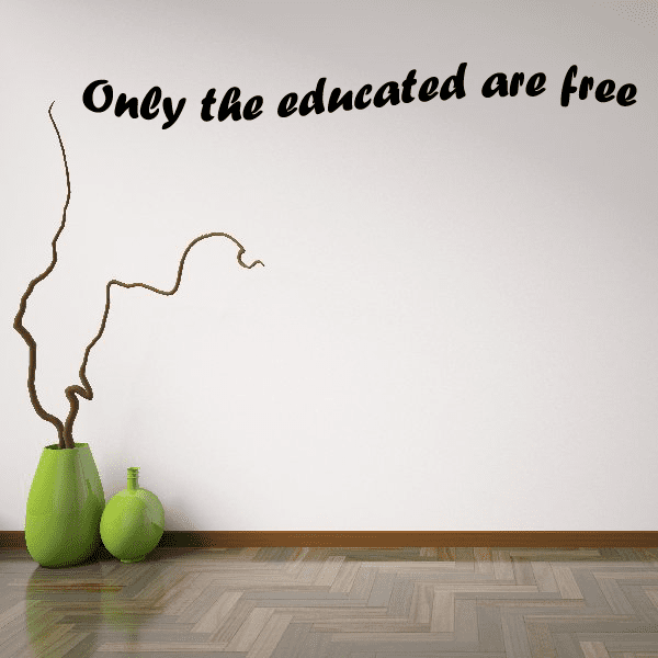 Wall decal with cursive quote and face line art