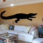 Black alligator mouth-open wall decal