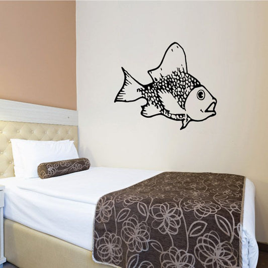 Image of Open Mouth Goldfish Decal