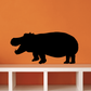 Black open-mouth hippo silhouette wall decal