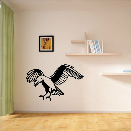 Image of Open Wings Landing Crow Decal