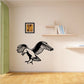 Black crow wall decal with open wings landing