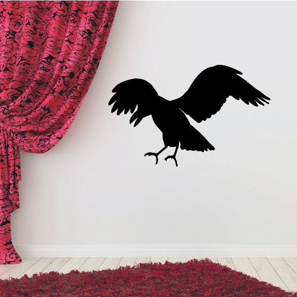 Image of Open Wings Landing Crow Silhouette Decal