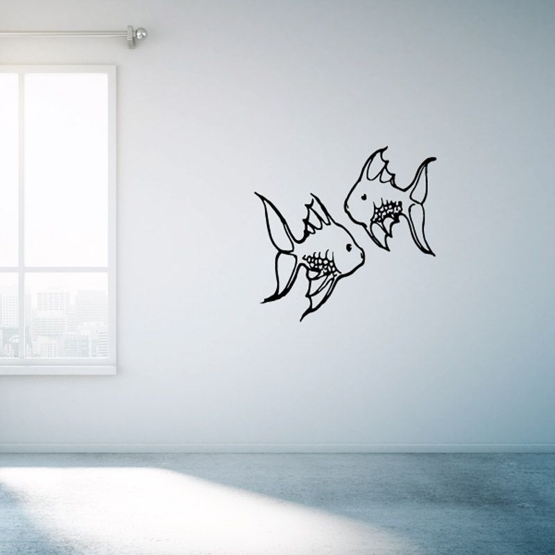 Image of Opposing Fish Swimming Decal