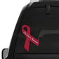 Oral cancer awareness vinyl sticker with red ribbon and 'Oral Cancer Awareness' text