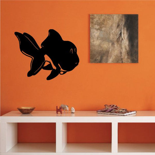 Image of Oranda Goldfish Swimming Away Decal