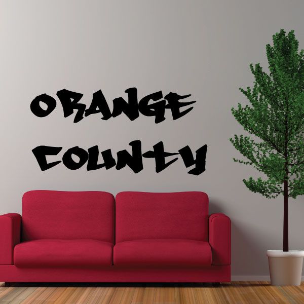 Graffiti wall decal with black stylized lettering