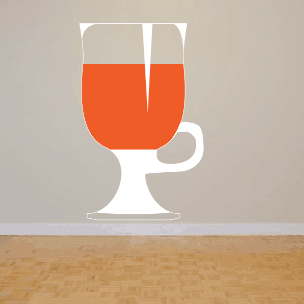 White goblet sticker with orange juice illustration