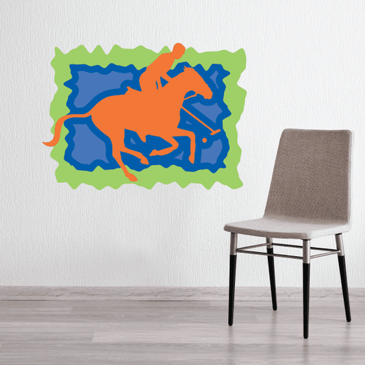 Image of Orange Polo Horse Sticker