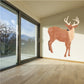 Origami deer sticker of a geometric brown deer with white face and antlers