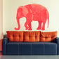 Red origami elephant sticker with low-poly geometric pattern