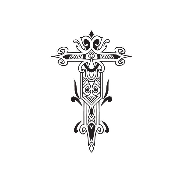 Image of Ornate Filligree Cross Decal