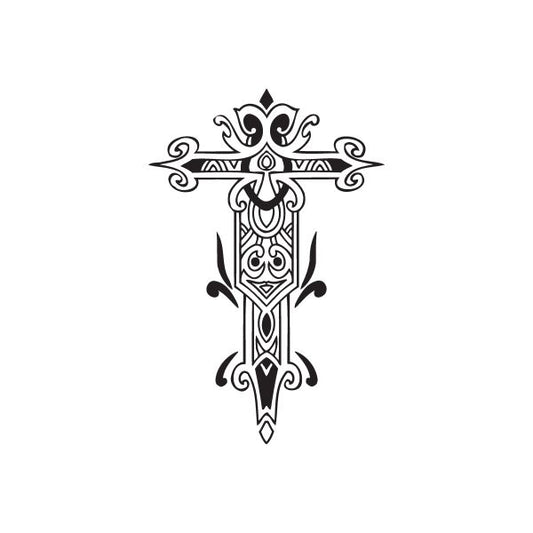 Image of Ornate Filligree Cross Decal