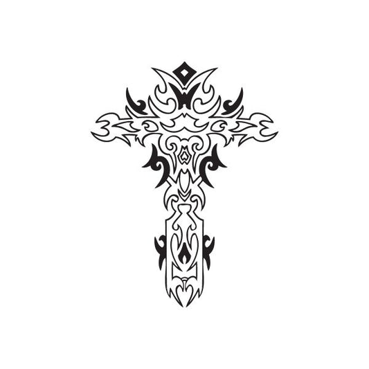 Image of Ornate Firey Cross Decal