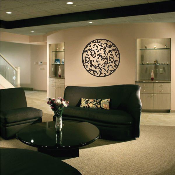 Image of Ornate Round Vine Ornament Decal