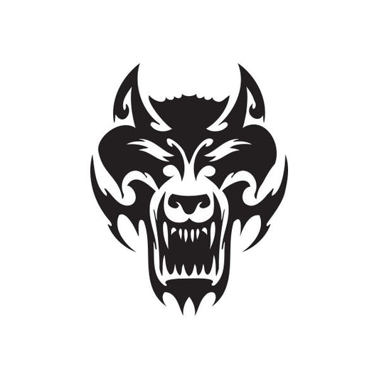 Image of Ornate Wolf Head Decal