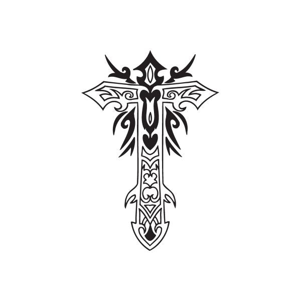 Image of Ornately Detailed Cross Decal